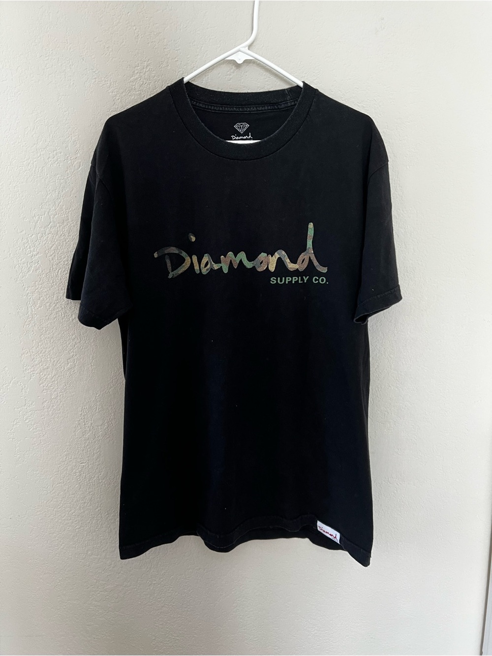 Diamond Supply Co. Black Tee with Army Colored Logo